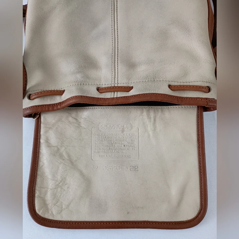 Vntg Coach Bone Drawstring Spectator Bag 0520 122 - Picture 10 of 11